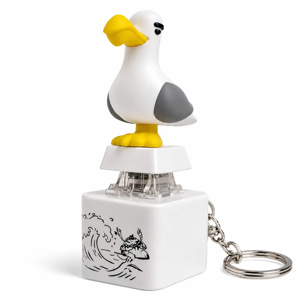 Bird Voice Button Light-Up Electronic Keychain, Stress Relief Sound Duck Creative Keychain, Fun and Unique Accessory for Everyday Use