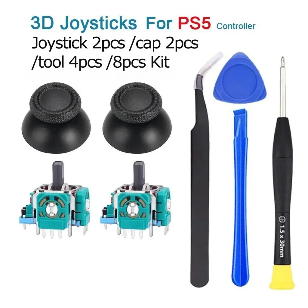 Ps5 Dualsense Controller Replacement Kit, 2k3 Ohm 3D Analog Joystick, Screwdriver Included, Repair Accessories Set, Gaming Gear