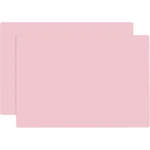 Silicone Placemats, 2Pcs 15.7"x 11.8"x 0.03" Pink Silicone Table Mat, Silicone Mats for Baking, Jewelry, Kitchen Counter