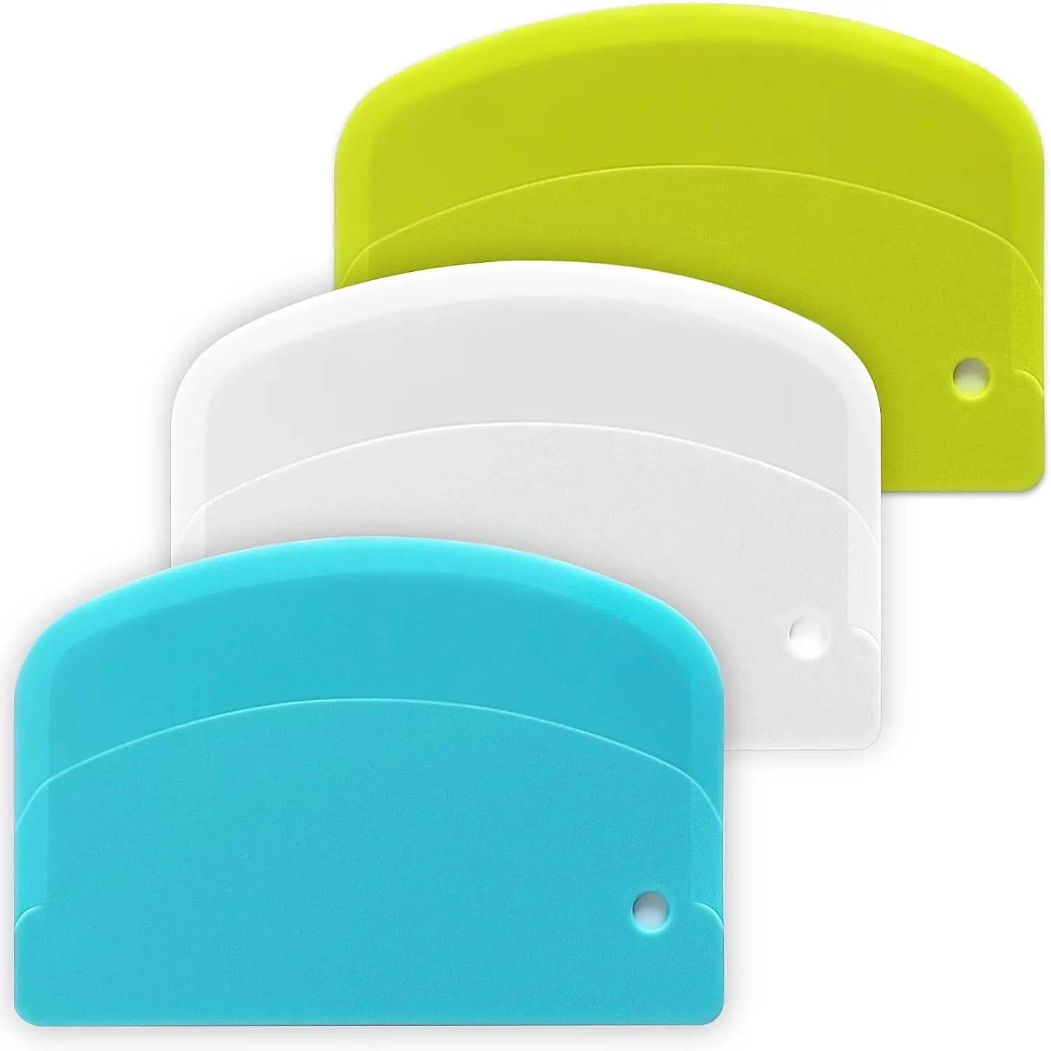 Hard Bench Scraper –  Bread Tools for Homemade Baking,Dough  with Versatile Usage -  and  Plastic Bowl Scrapers for Your Kitchen