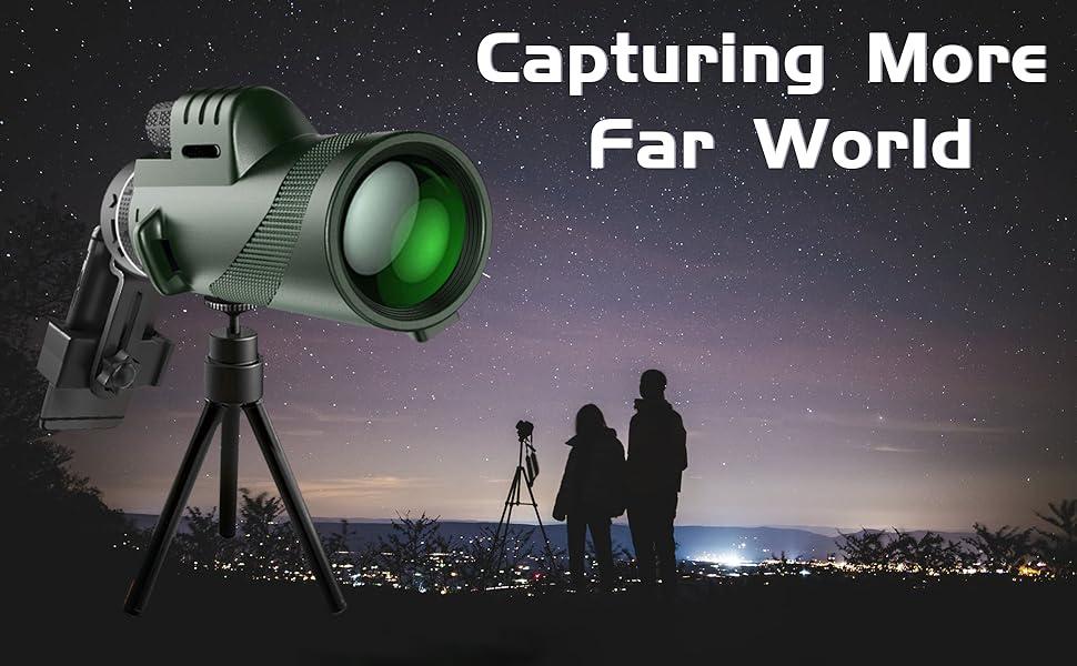STANDARD GOODS 80x100 Monocular-Telescope High Powered Monocular for Adults Monocular for Smartphone Adapter Monocular Telescope Hunting Wildlife Bird Watching Travel Camping Hiking