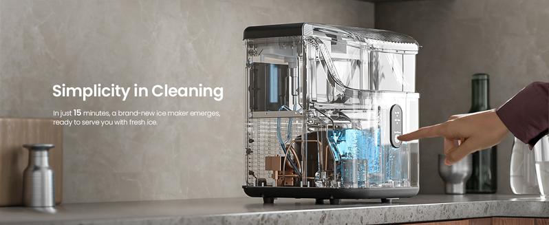 Kismile Nugget Ice Makers Countertop,Portable Ice Maker Machine with Crushed Ice, 35lbs/Day,One-Click Operation,Self-Cleaning Countertop Ice Machine Icemachine Icemaker ice maker machine small kitchen gadgets