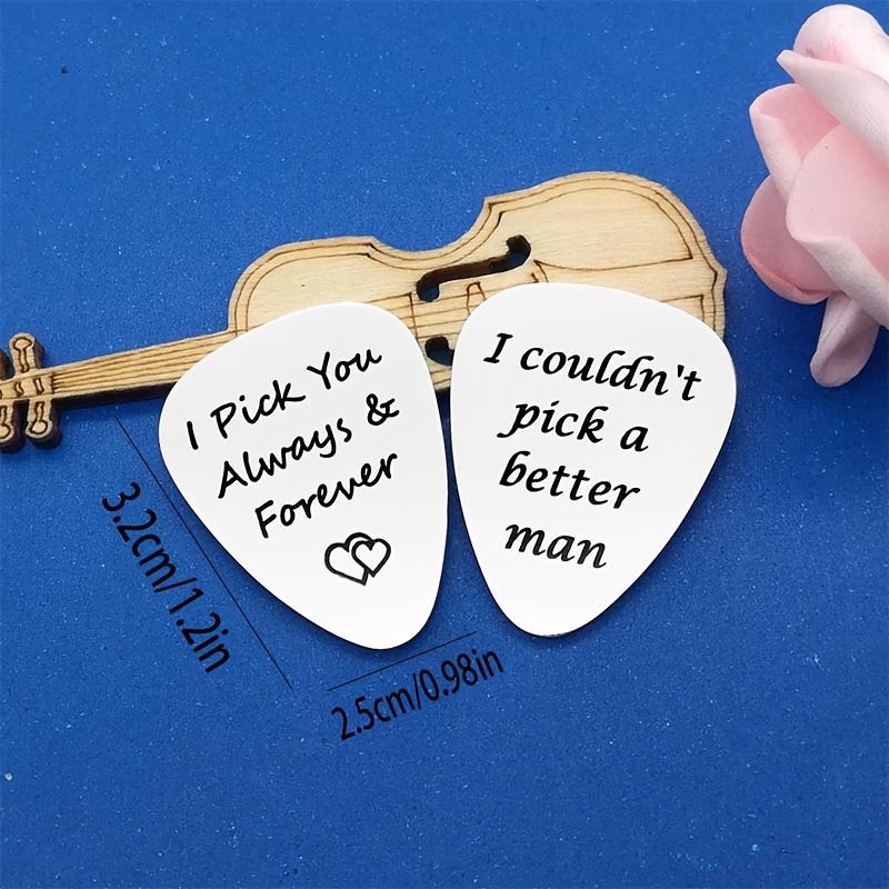 Guitar Pick, Stainless Steel Guitar Pick, Engraved Heart Guitar Pick, Music Accessories for Birthdays, Anniversaries