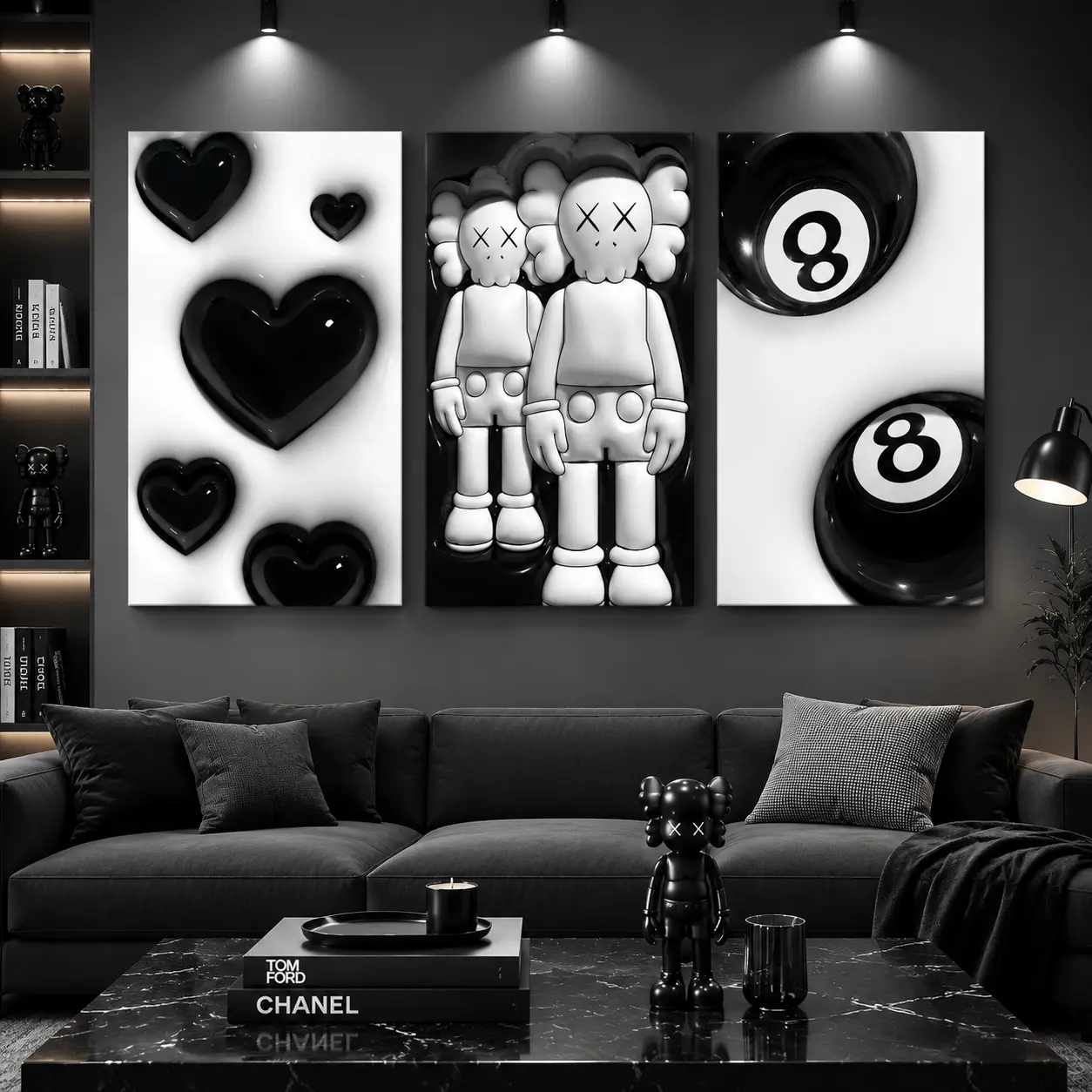 Cartoon Figure Poster Set, Hypebeast Graffiti Canvas Wall Art Prints, Minimalist Street Art Room Decor for Bedroom Dorm Sneaker Room, Boyfriend Gift Holiday Gift