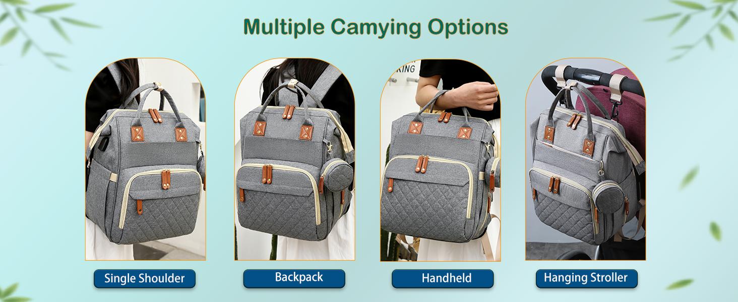 Diaper Bag Backpack Baby Bag, Baby Girl Boy Diaper Bag for Dad Mom with Pad, 16 Pockets, Pacifier Case, Large Diaper Bags Unisex for Travel SpringStatements