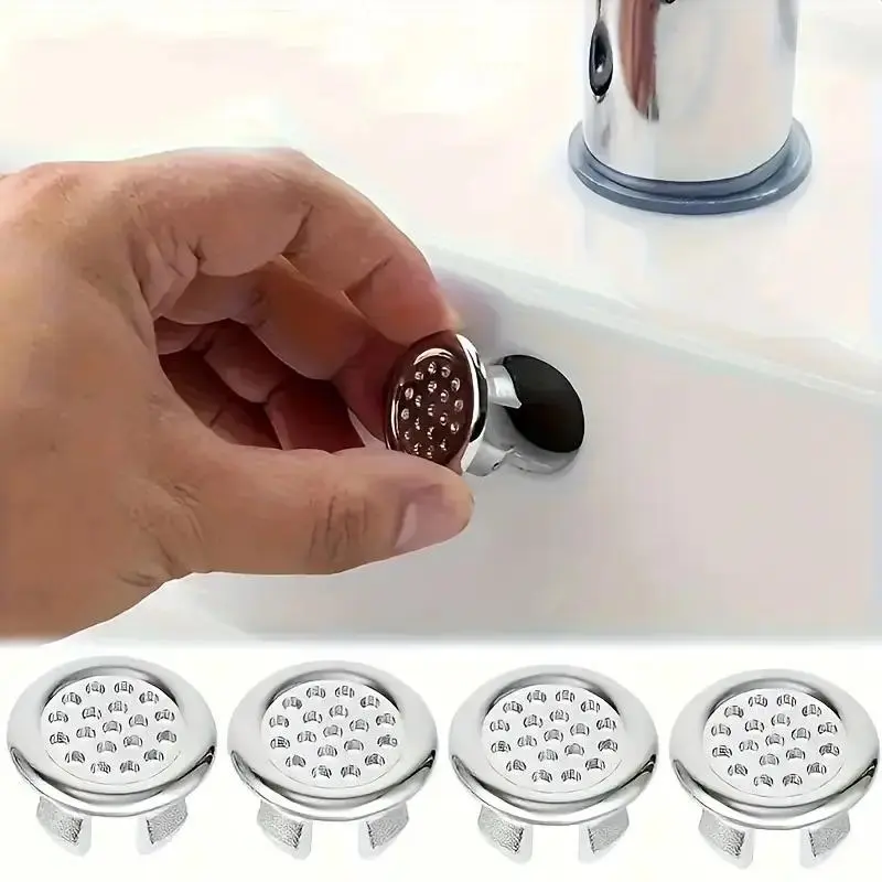 3pcs Washbasin Overflow Drain Cover Set, Elegant Sink Drain Stopper with Decorative Knob - Leak-Proof, Easy-to-Install Overflow Plug Accessories for Bathroom and Kitchen Sinks, Stylish Design for Modern Sinks, Kitchen Sink Accessories