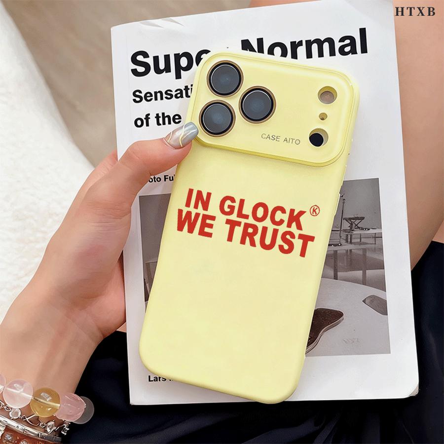 Simple Red Text Phone Case for iPhone 17 Pro Max 17Air 17 16E 16 15 14 13 12, Ultra Skin-Friendly TPU, All-Inclusive Glass Lens Protection, Aesthetic Minimalist Gift, Trendy Dopamine Ins Style Cover, Shockproof Slim Case, Creative Lens Window Design