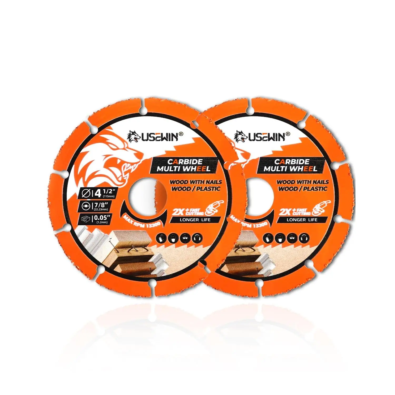 Cut Off Wheel, 4 1/2 Angle Cutting Disc, Carbide Cutting Wheels for Wood,, Fiberboard, Wood with, 2 Pack