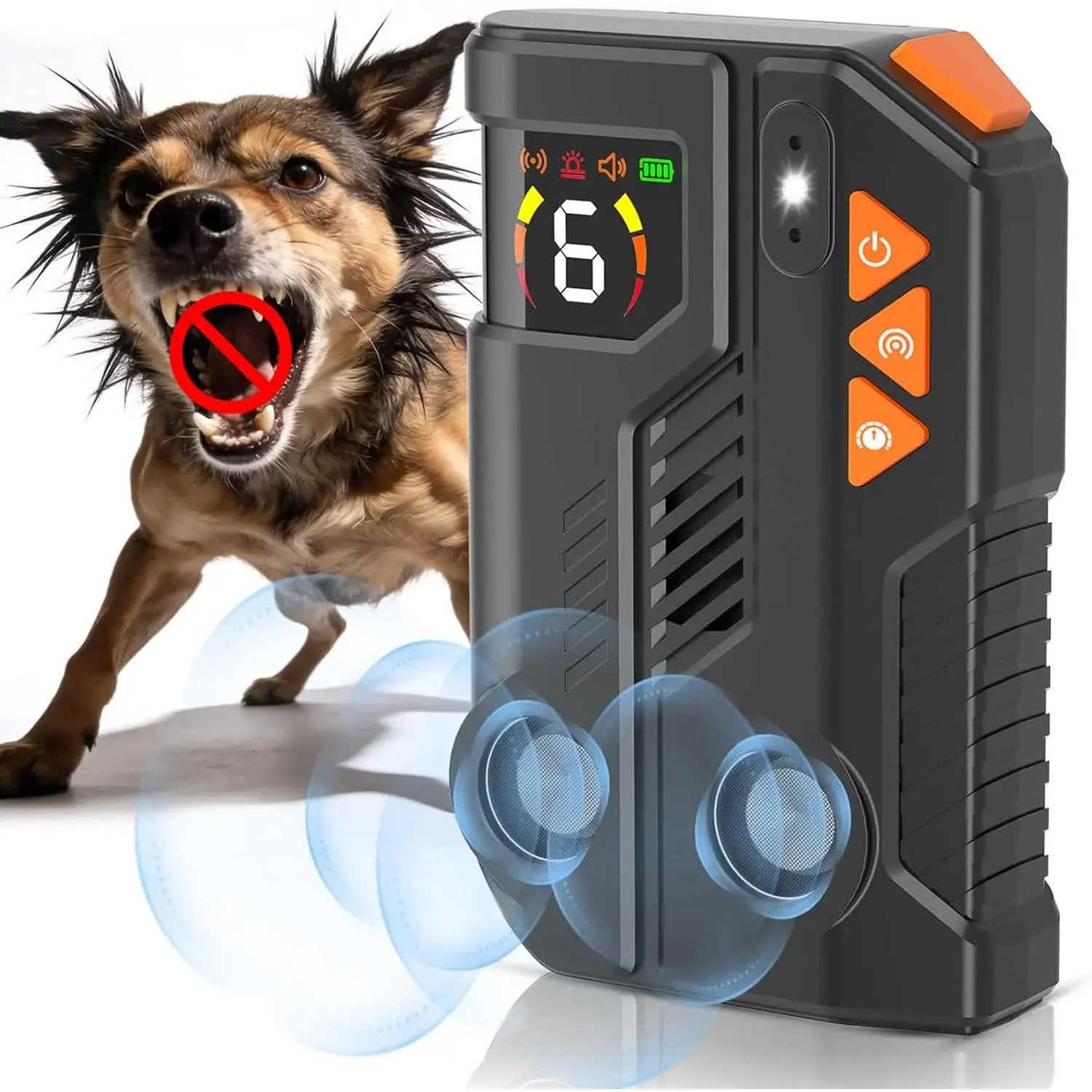 2026 Anti Barking Device for Dogs, Automatic Ultrasonic Dog Bark Deterrent with AI Detection, 2 Enhanced Emitters, 4 Adjustable Modes, IPX6 Rechargeable Stop Barking Device for Indoor Outdoor