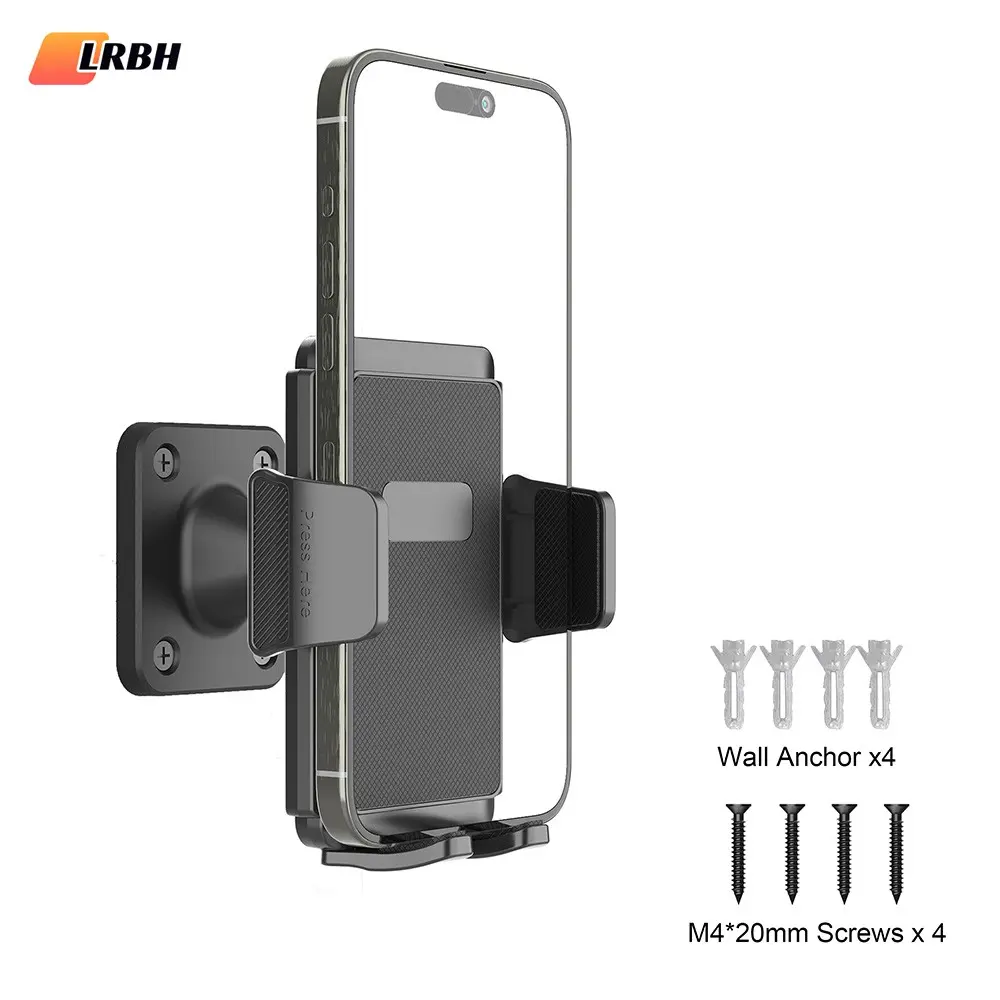 LRBH Wall Mount Phone Holder for Truck/Car/Boat/Wall/Desk,Compatible with 3.5~7.5 inch for