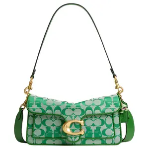 COACH x BRAIN DEAD Soft Tabby 25 Crossbody Bag for Women, Logo-Embellished Fabric-and-Leather, Kelly Green