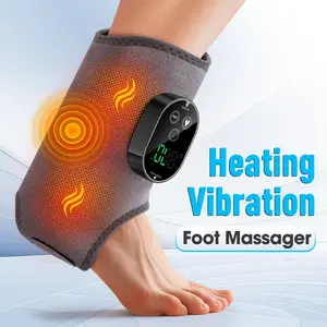 Wireless Ankle Foot Massager, 6 Temperature Settings, 3 Vibration Modes, Adjustable Timer, 3000mah Battery, 3-IN-1 Used for Foot, Ankle, Elbow, Fits Left/Right Feet