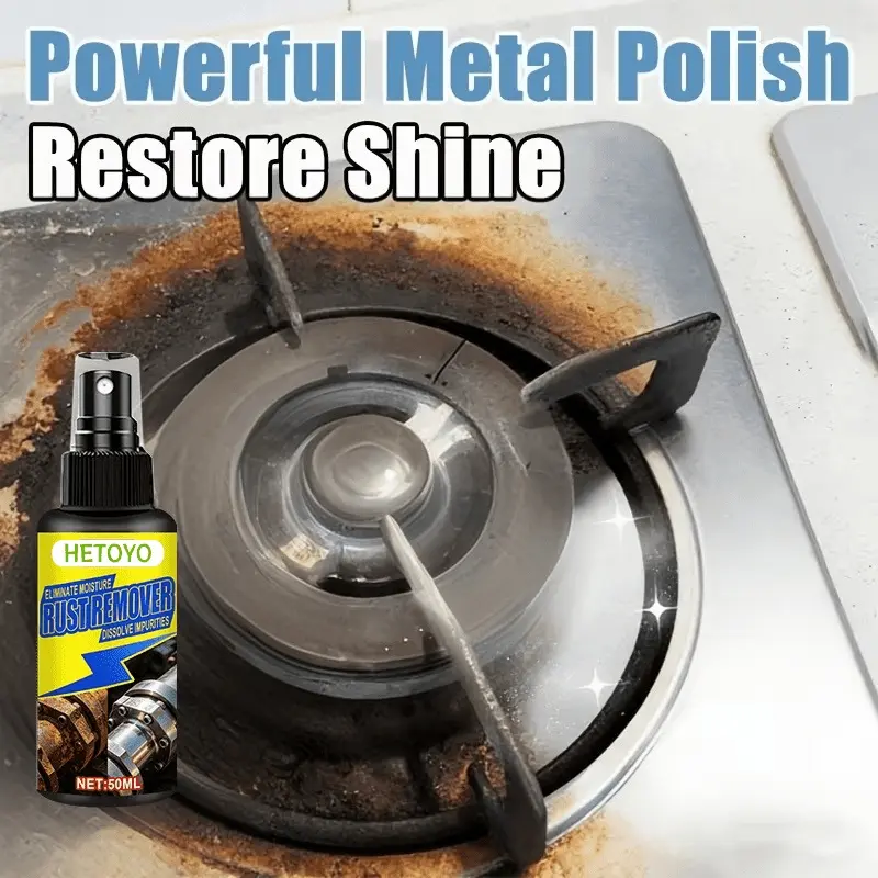 Derusting spray for furnace frame, rust and stain removal, and multi-metal surface is available.