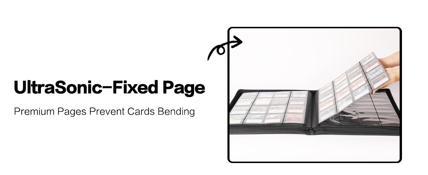 SUNDAY MIRTH Card Binder 16 Pocket - Fits 1024 Cards,4X4 Ringless Card Album with Sleeves for Trading Cards & Sports Cards(Model A,Classic Black)