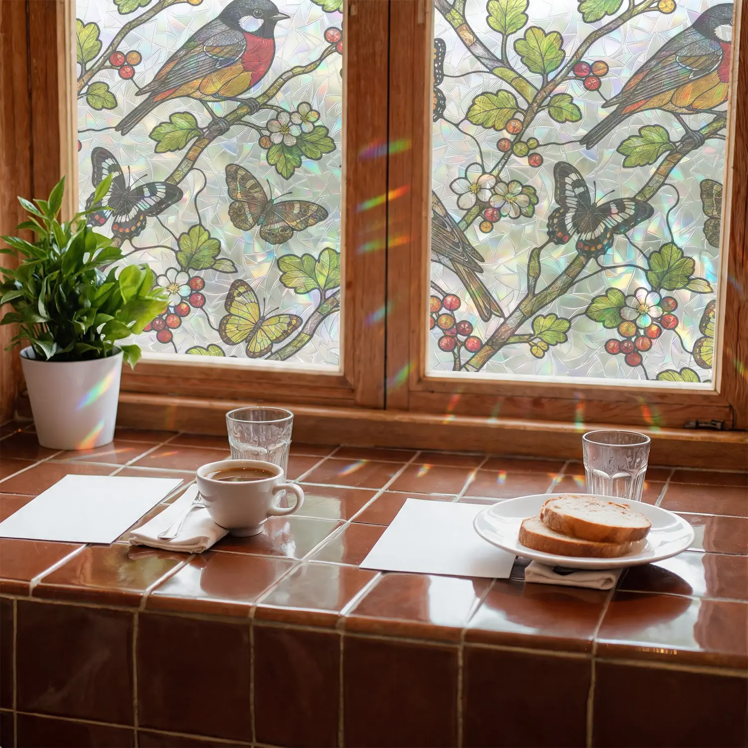 Vibrant Static Window Stickers, Easy Install Removable No Trace, Reusable for Bathroom Sliding Doors, Kitchen Glass Partitions, Balcony Floor-To-Ceiling Windows