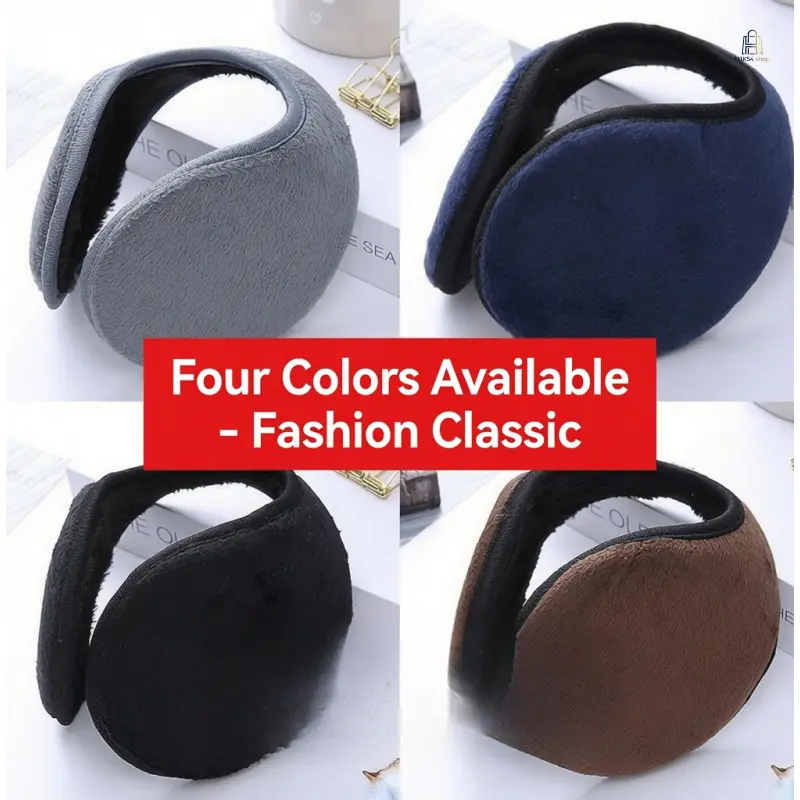 Solid Color Winter Thermal Ear Muffs for Men and Women - Plush Soft Thermal Material Keep Warm, Compact Size Windproof Ear Covers for Outdoor Commute, Neutral Plain Tones Fashion Accessory