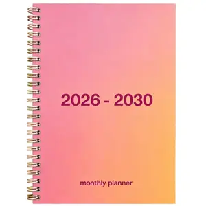 2026-2030 Monthly Planner/Calendar - January 2026 to December 2030, 5-Year Monthly Planner, Purple-Yellow Gradient Themed Cover Design Notebook, Yearly and Monthly Calendar Planning, Monthly Tabs, 60-Month Calendar, 5.5 x 8.3 inches, Thick Paper, Elastic