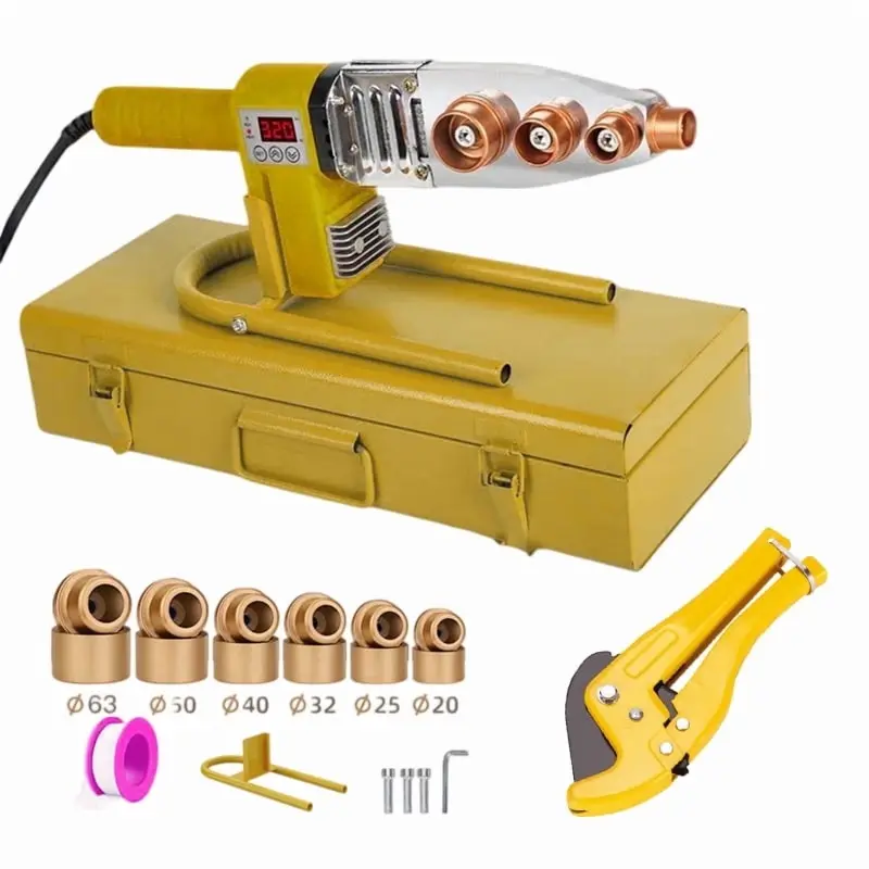 Generic PPR Pipe Welding Tool with 6 Diametersof 20-63mm Dies, Water Pipe Welding Machine Digital Thermostatic (220V 1200W)