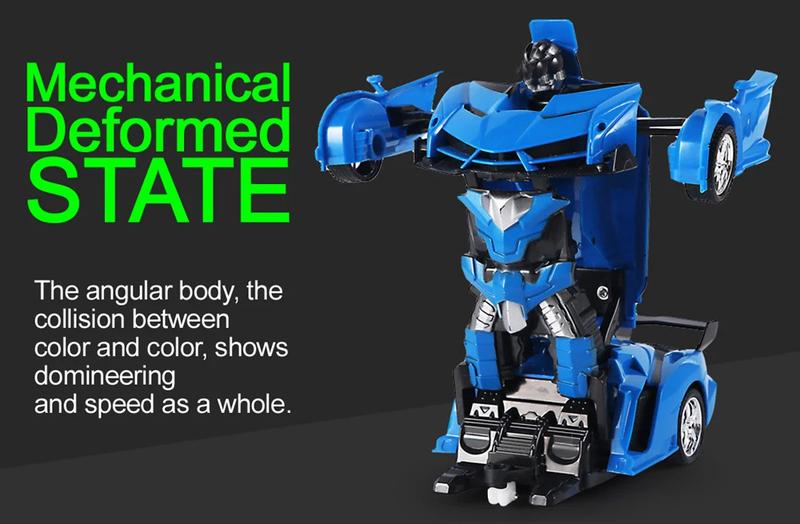 Kids Transforming RC Car Robot Sports Car 2 in 1 Deformation Toy with Remote Control for  Age 3+ 4-7 8-12 boy Robot with Remote Control Rechargeable Alloy Cyber-Truck Transformable Mini Forklift Dual-Tire Drift High-Speed LED Off-Road