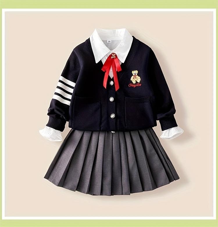 NewA Spring And Autumn Style JK Uniform Set for Girls, Featuring a Dress Suitable for Young Children, Perfect for Outings, Without a Bag