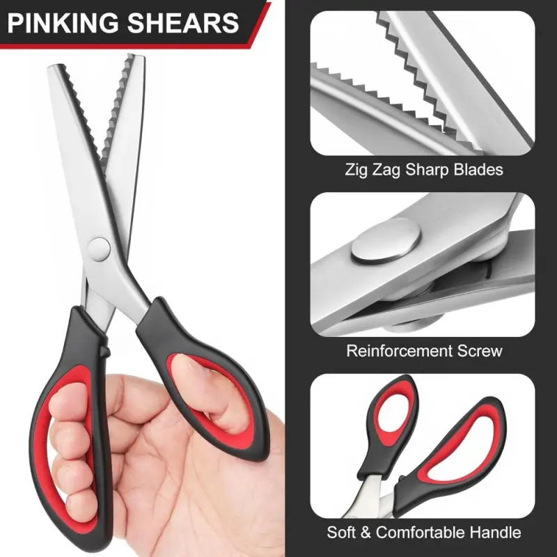 Single serrated tailor scissors, stainless steel lace fabric scissors, handmade DIY fabric leather cutting, home sewing special lock edge scissors Sewing Supplies Sewing Tools