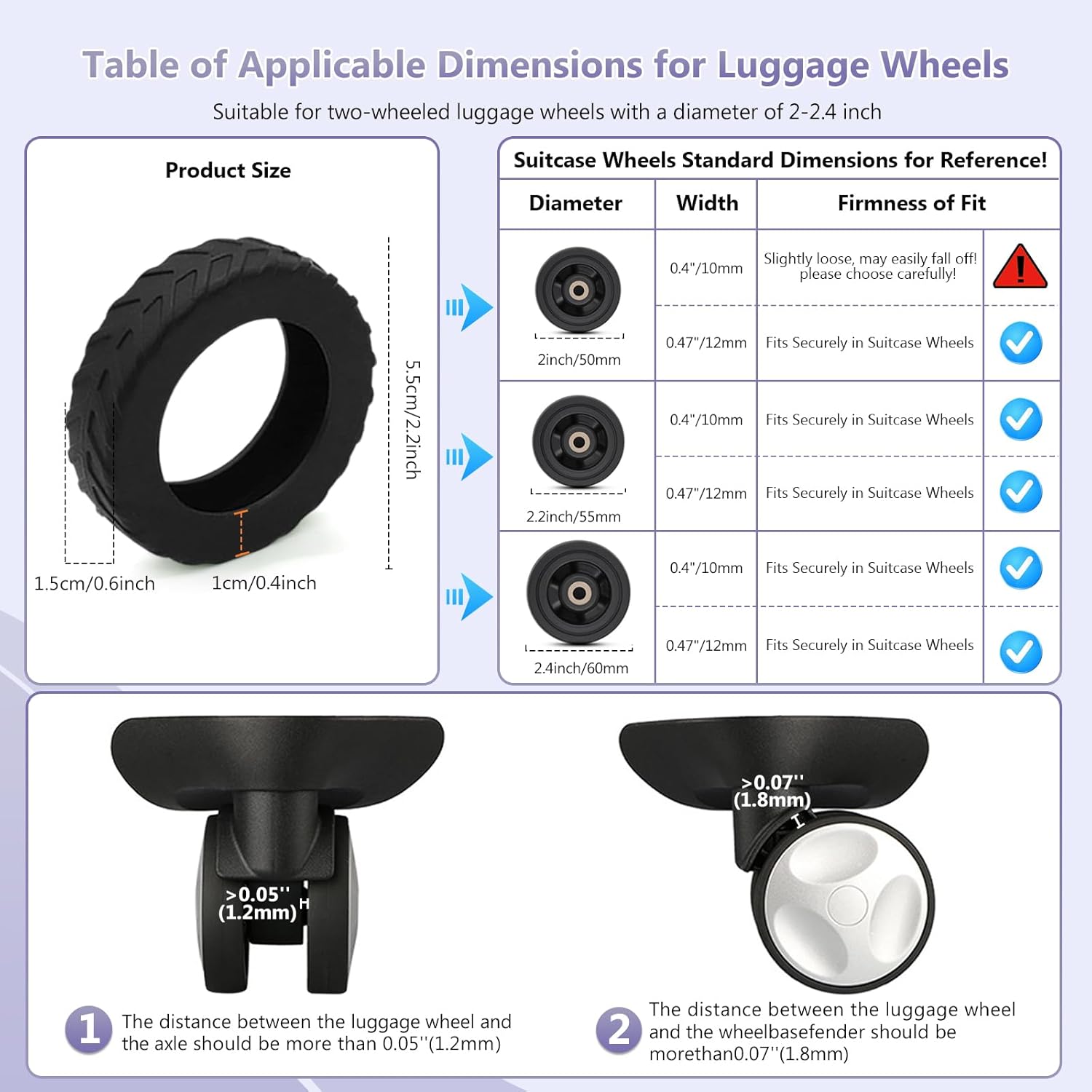Luggage Wheel Covers,Silicone Suitcase Wheel Cover for 2-2.4'' Spinner Wheel,Reusable Carry On Luggage Wheel Protector,Upgrade Suitcase Wheel Protective,Essential Travel Accessories Luggage Wheel Covers,Silicone Suitcase Wheel Cover for 2-2.4'' Spinner Wheel,Reusable Carry On Luggage Wheel Protector,Upgrade Suitcase Wheel Protective,Essential Travel Accessories