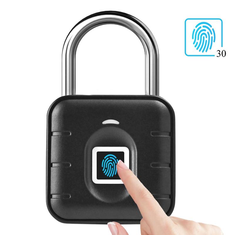 Fingerprint Padlock, Locker Lock, Keyless  Padlock Outdoor Fingerprint Lock Combination Gate Locks for Gym Storage - Black Waterproof ,Door Lock with BLE