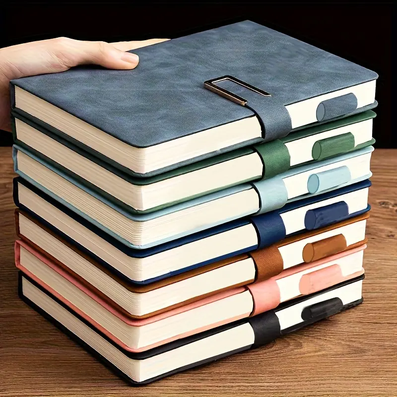 Ultra-thick A5 leather notebook, business meeting notepad, thickened retro simple diary for college students