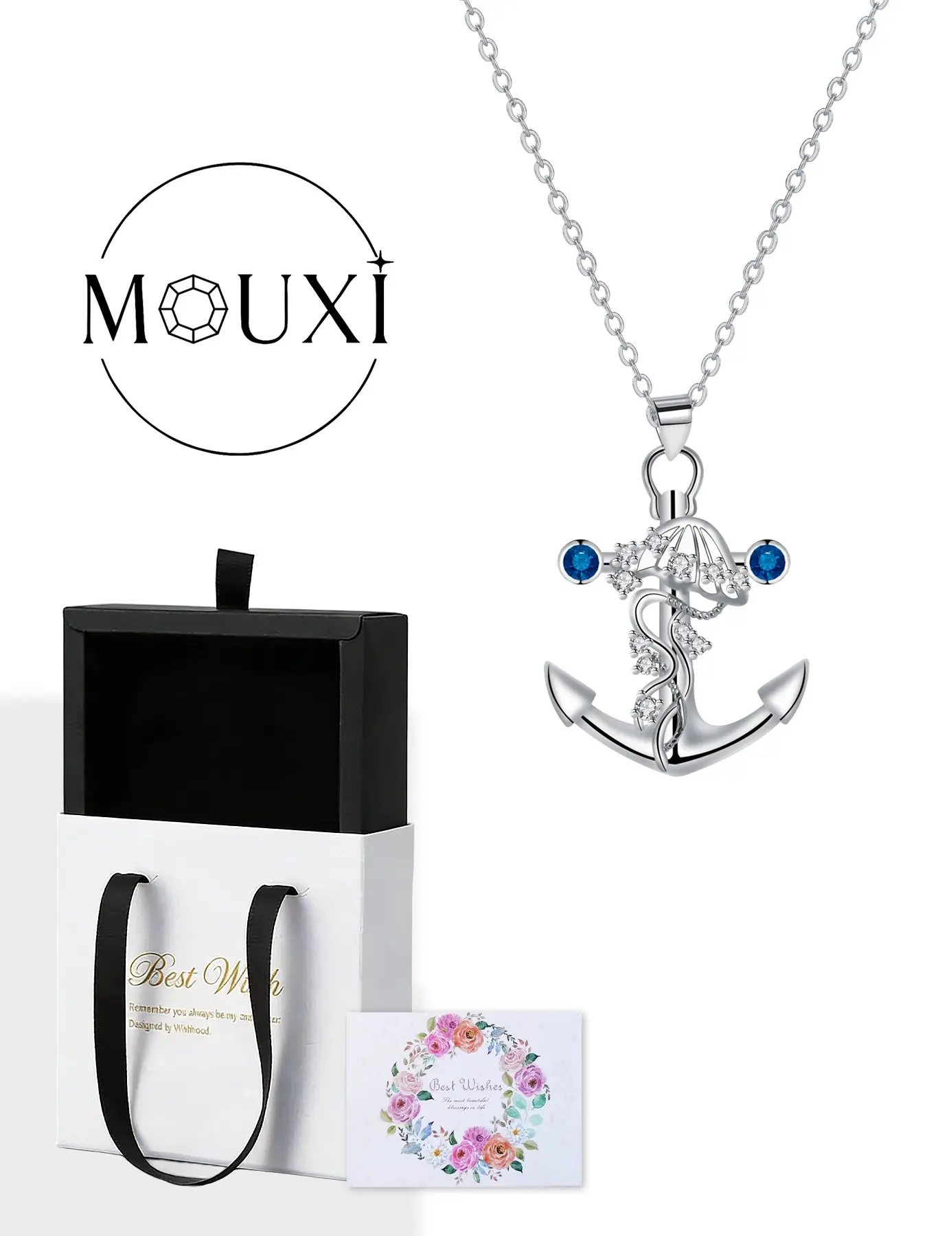 Jellyfish Necklace Ocean Jewelry Beach Gift Unisex, Includes Gift Box, Perfect for Men and Women, Stylish Marine Accessory