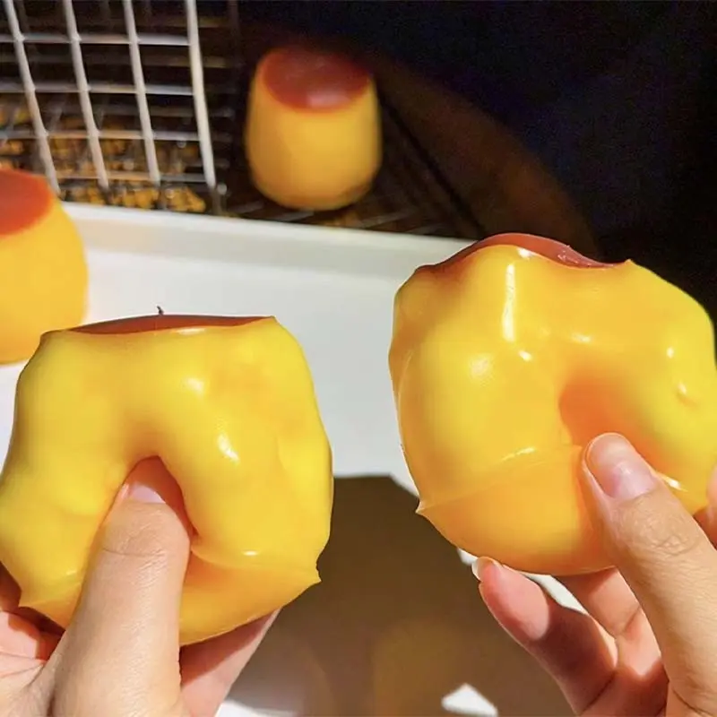 Asmr Squishy Toy, Soft Caramel Pudding Fidget Stress Relief, Slow Rebound Plush Sensory Plaything, Calming Emotion Food Fun Gift