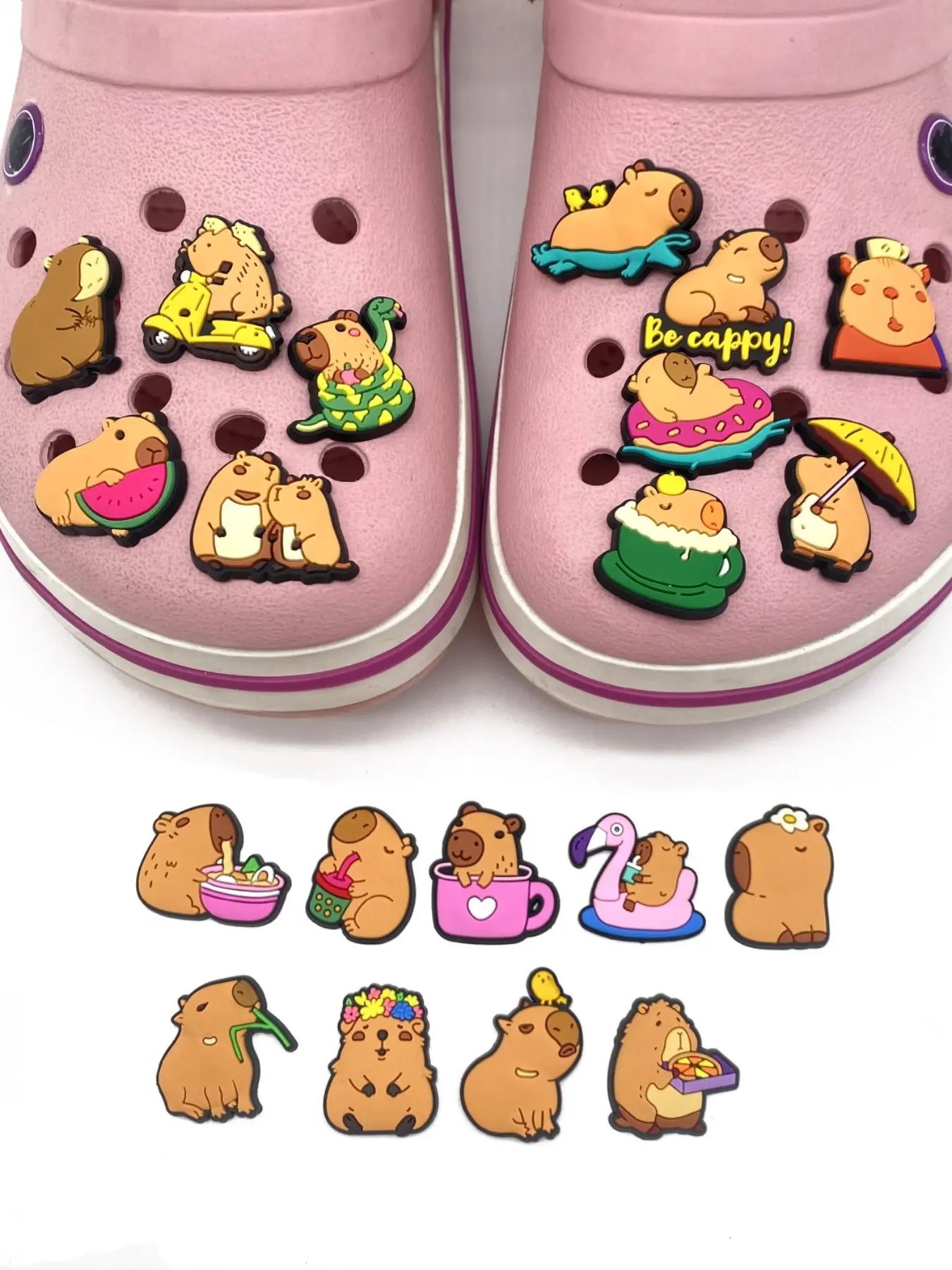 9pcs Cartoon Water Vole Shoe Accessories, PVC Soft Gel Material, Durable and Aesthetic, DIY Detachable, Perfect Gift for Holidays