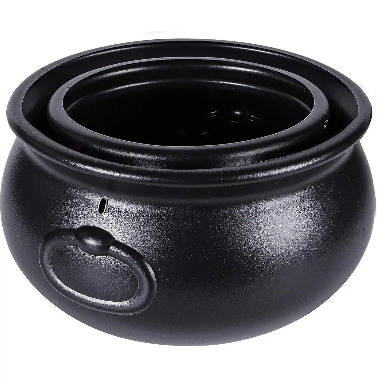 12.6" and 7.4" Package 2pcs Black Plastic Witch Large Cauldron Pot Candy Holder for Halloween & St. Patrick’s Day Party Favors Decor