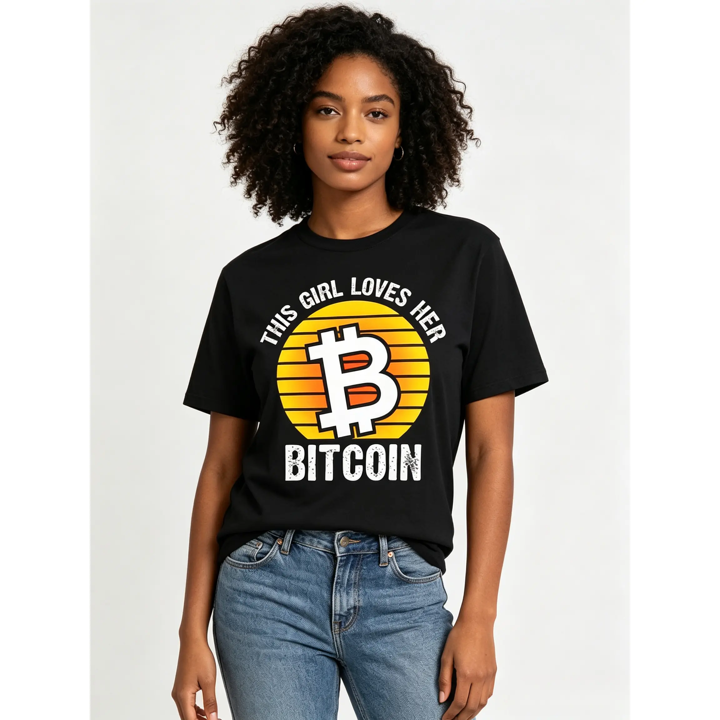 Unisex Bitcoin Graphic T-Shirt - Casual Men's Tops, Short-Sleeve Round Neck Print Tee for Crypto Enthusiasts, Blockchain Developers, Bitcoin Investors
