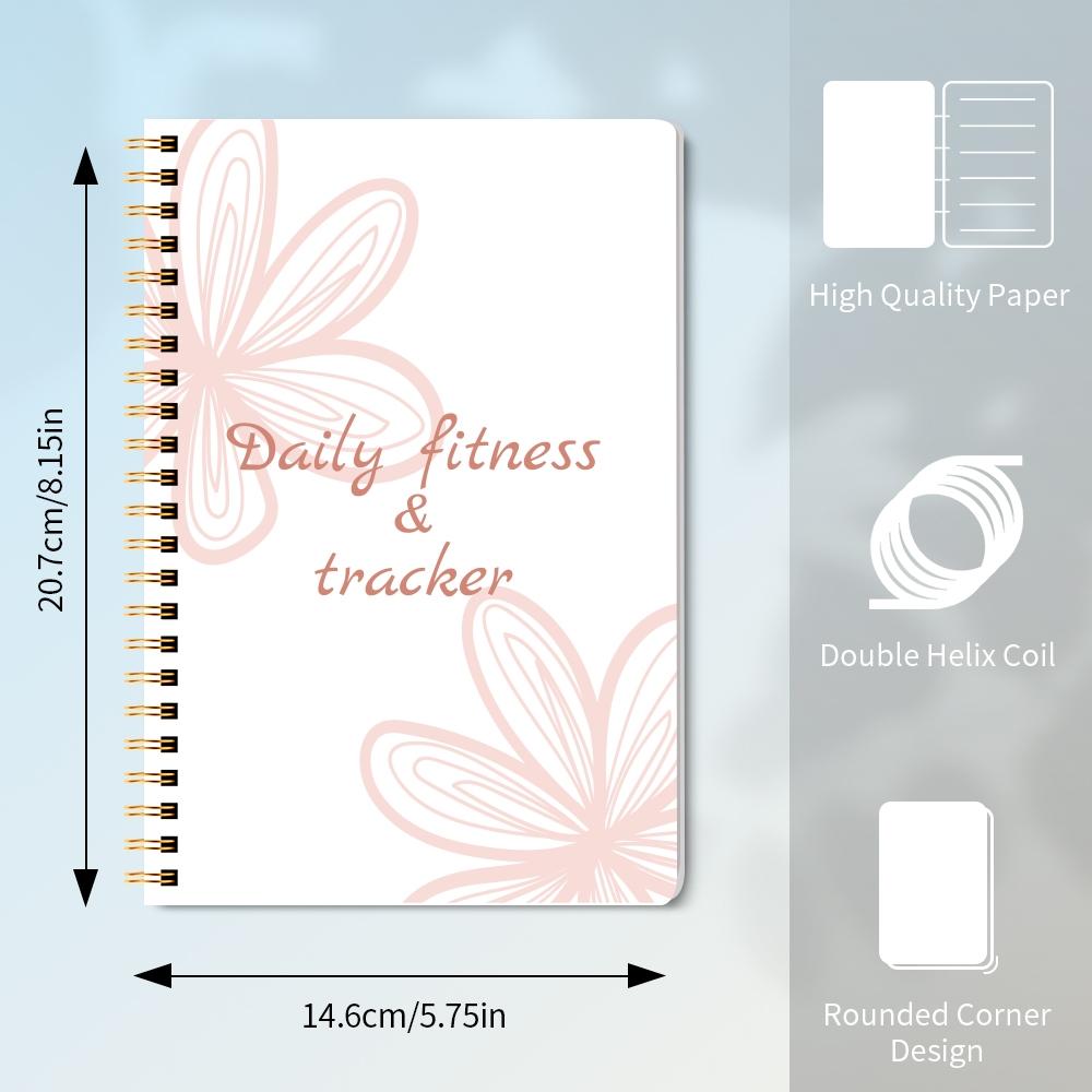 A5 Daily Fitness Log Book, 1 Count Daily Diet & Health Journal, Wellness Journal Notebook for Tracking Fitness, Sleep, Nutrition, Meal, Habits