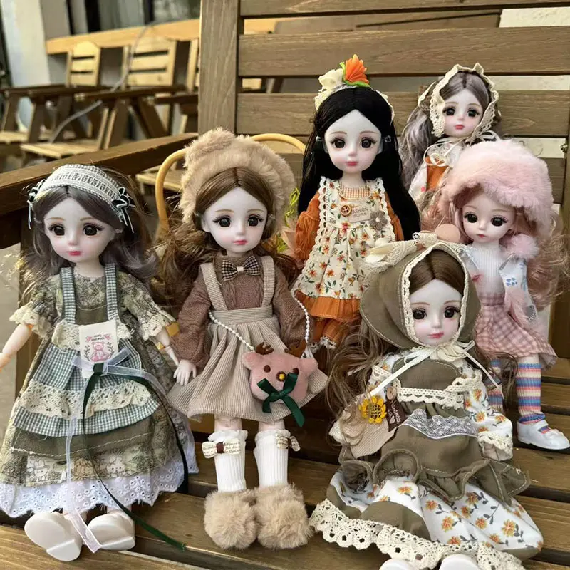 30cm Cute Lolita Princess Doll Dream Bako Dress-Up Doll Children Girls Companion Toy Gift