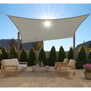 Heavy Duty Sun Shade, UV Protection Fade Tear and Rust Resistant Rectangle Sunshade Canopy, Curved Edges Blocks Sunlight, Breathable Sail, Outdoor Patio, Lawn Garden