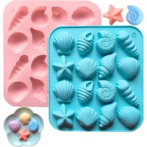 2PCS Seashell Chocolate Molds Ocean Beach Themed Candy Molds for Candy Chocolate Cake Decorations