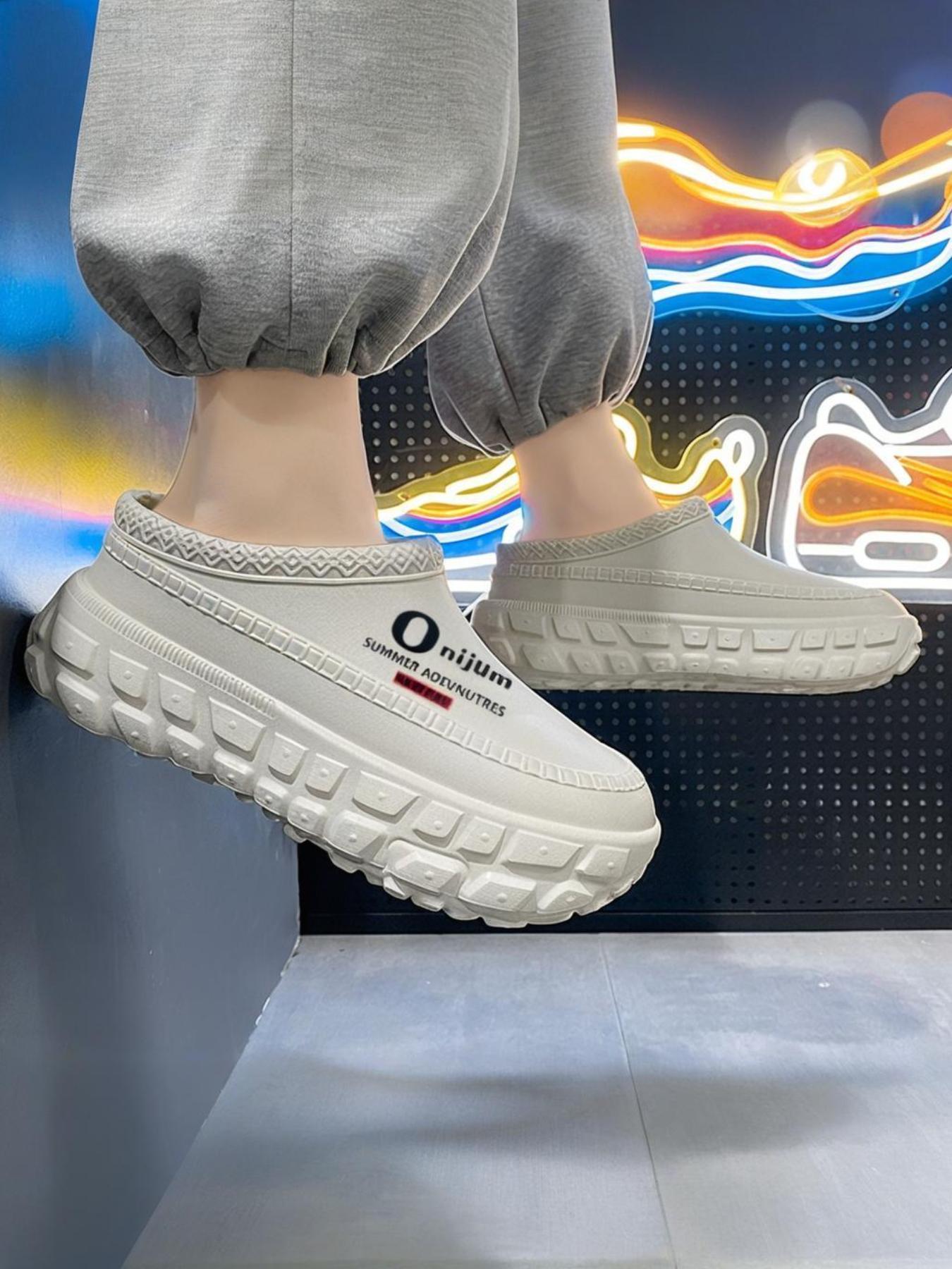 Unisex's Waterproof & Non-slip Platform Fashion Slippers, Lightweight Simple Slip on Shoes for Men & Women, Casual Comfortable Breathable Shoes for Daily Wear, Home Footwear