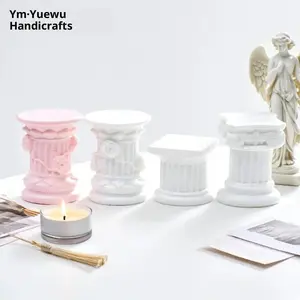Roman Pillar Greek Column Statue Pedestal Candlestick Stand Figurine Sculpture Indoor Home Dinning Room Garden Scenery Decor
