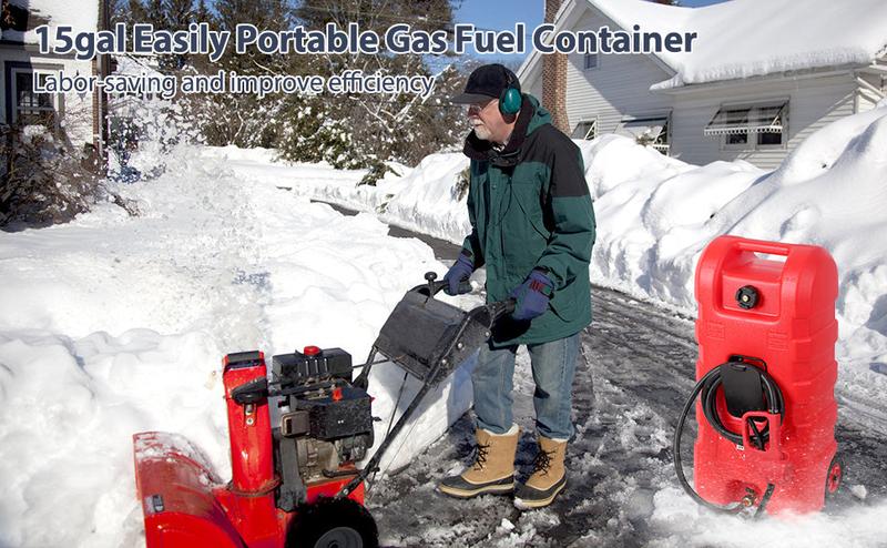 GARVEE 15Gal Titan Series Heavy-Duty Fuel Can with LE Pump, Spill-Proof Valves & Reinforced Strap for Marine, Industrial, Agricultural Use - Durable & High-Flow Performance