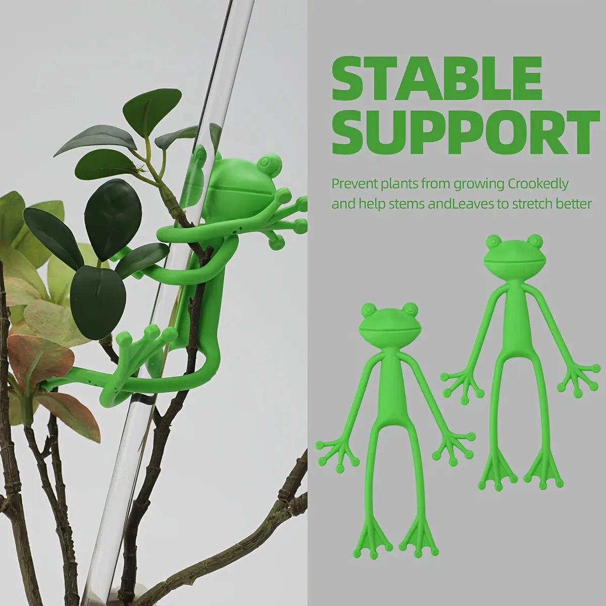 6pcs Frog Plant Support Stands, Cute Frog Pot Hugger for Climbing Plants, Multi-Use Garden Decor, Indoor Outdoor Use, Cartoon Design