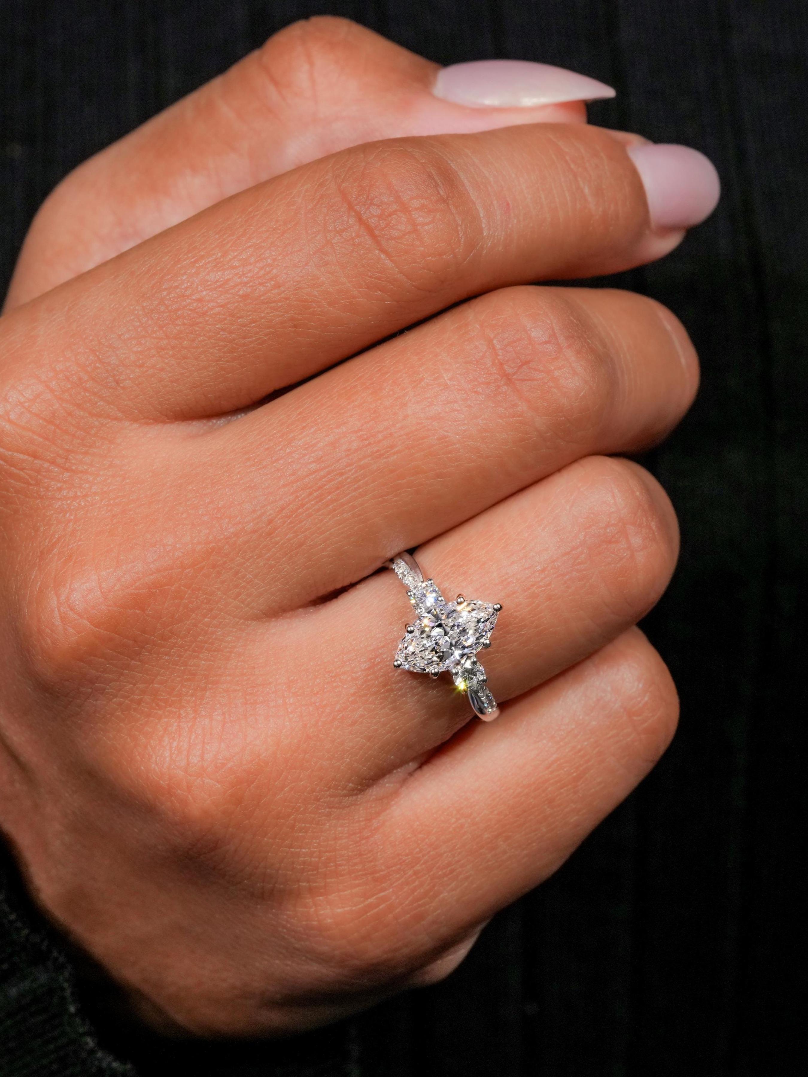 S925 Sterling Silver Artificial Zircon Decorated Ring, Elegant Engagement Ring, Elegant for Women, Trendy All-match & Exquisite Jewelry for Birthday Gift, Valentine's Day, Gift