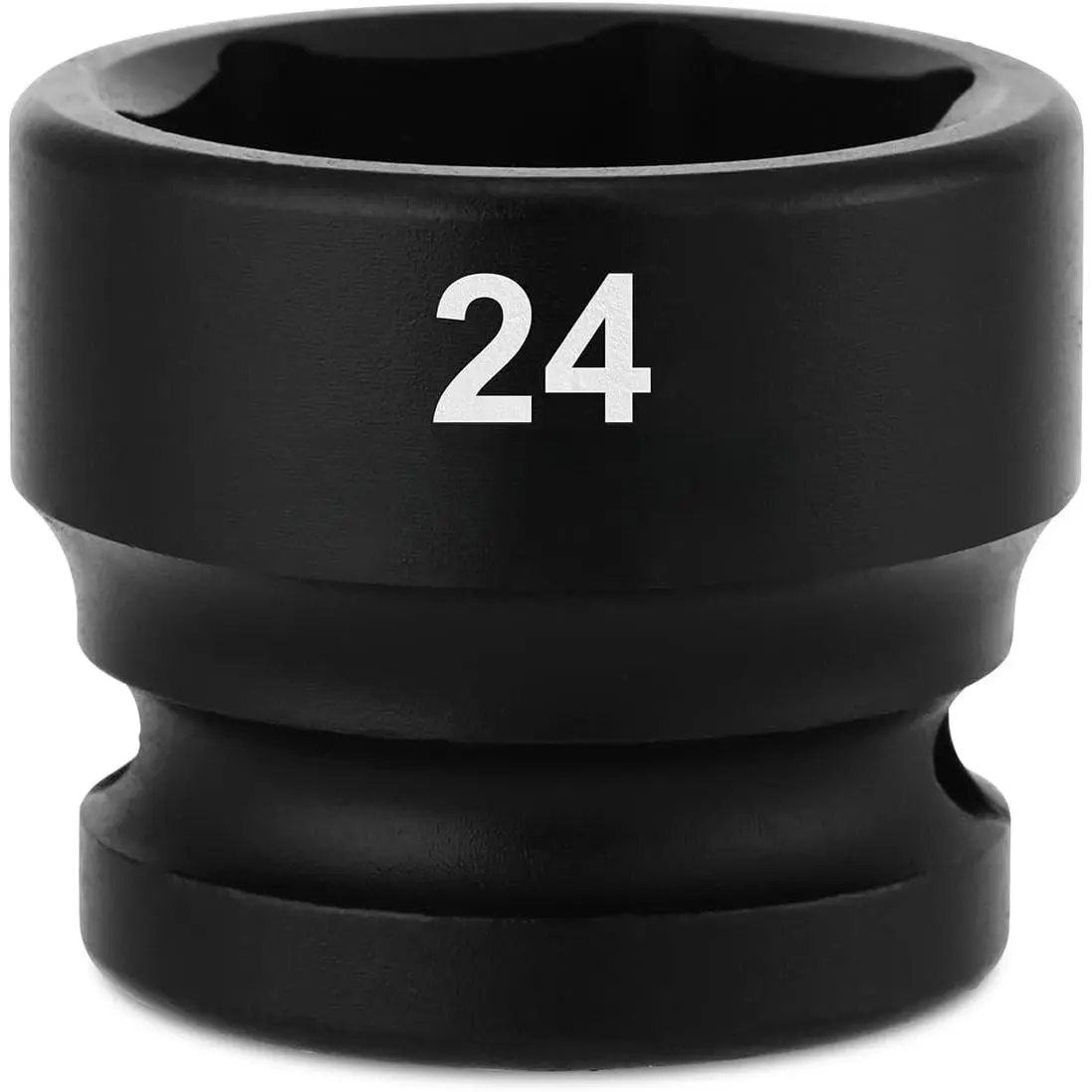 1/2" Drive Stubby  Socket,CR-MO,24mm,6-Point,Metric,Radius Corner Design, Axle Nut  Grade Socket for Easy Removal