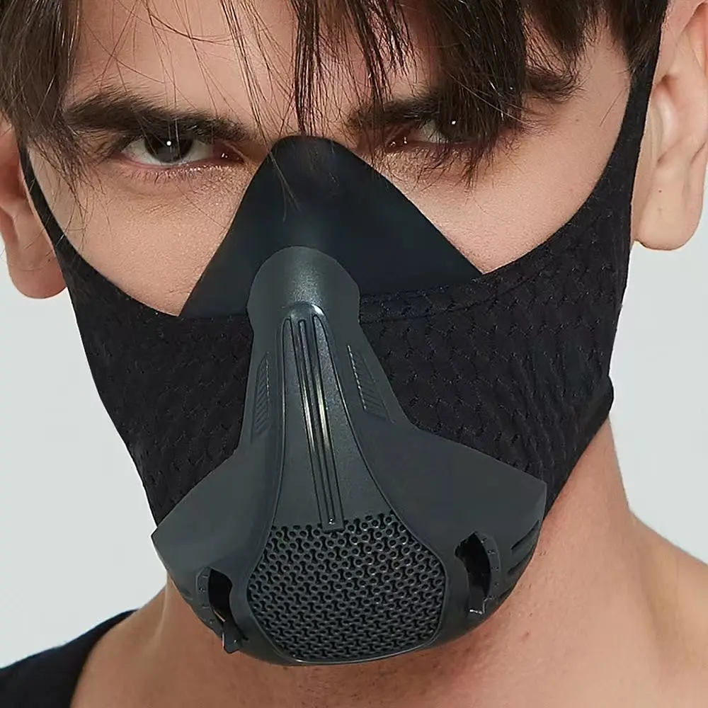 Half-Face Cardio Training Mask for Adults, Black Workout Cover for Fitness Enthusiasts to Enhance Endurance in Running & Exercise, Half-Face Face Covers & Mask