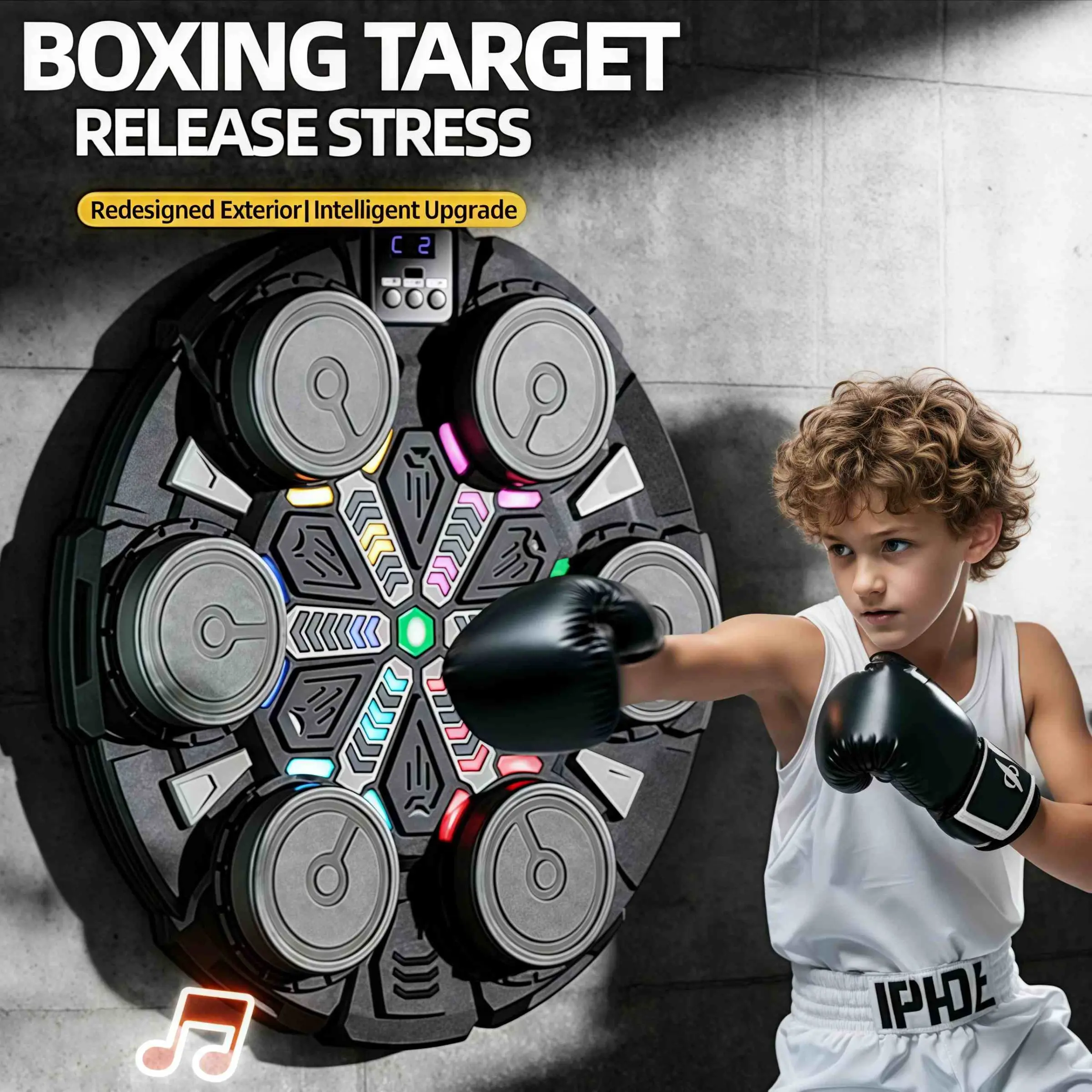 Smart Music Boxing Machine, Bluetooth-compatible Connected, Real-Time Feedback, Wall-Mountable, Ideal for Home Office Gym, Perfect Gift