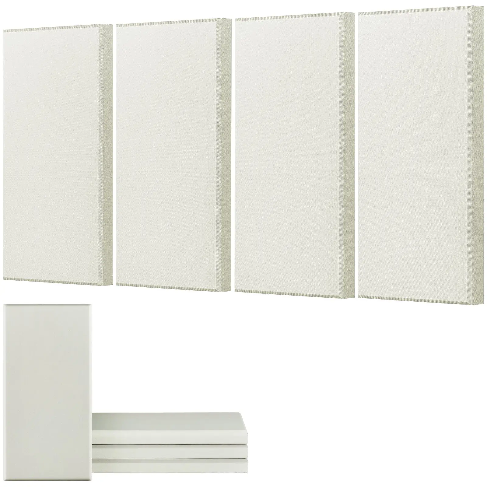 VEVOR 4 PCS Fiberglass Acoustic Panels, 2 in Thick 23.6x11.8 in Sound Absorbing Panels with 3M Self-Adhesive, NRC 0.95 Soundproof Wall Boards for Studios, Home Theater, Fiber Glass