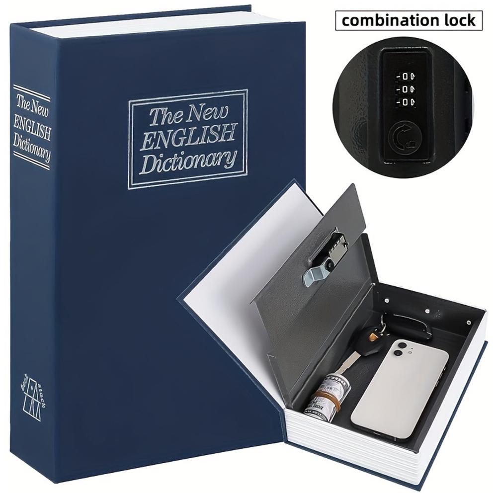 English Dictionary Design Money Box with Combination Lock, Money Safe Box, 1 Count Hidden Secret Storage Box for Cash, Jewelry and Passport, Saving Box, Home Organizer for Home Office, Summer Gifts