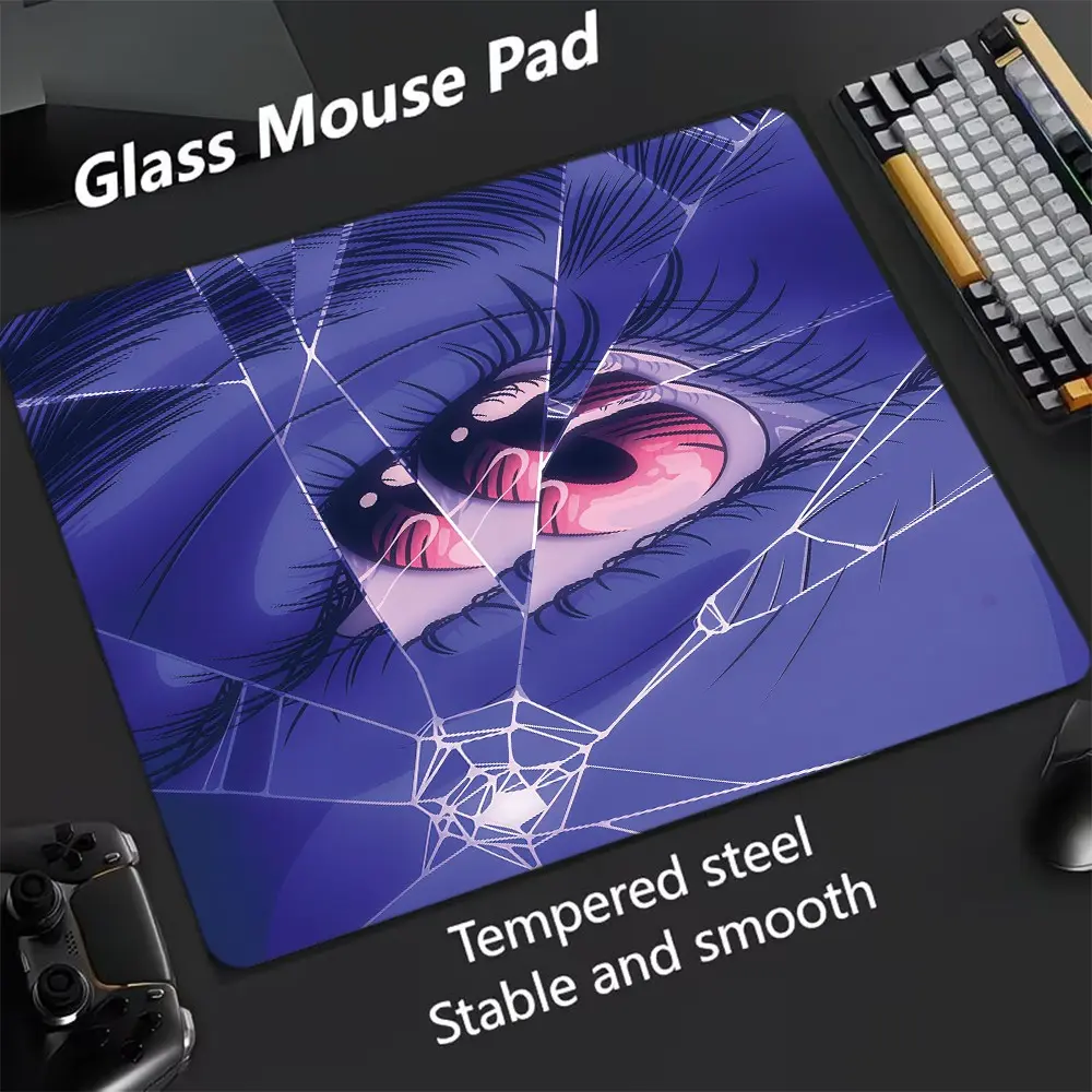 Anime Style Glass Mouse Pad, Ultra Smooth Tempered Glass, Large Size Gaming Mouse Pad, Ideal for Esports and Office Use
