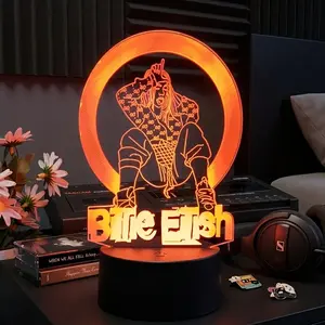 3D Phantom LED Night Light, Base, Seven Color Changing Touch Control, USB Powered Acrylic Decorative Lamp, Ideal for Bedroom, Game Room, Office Desk