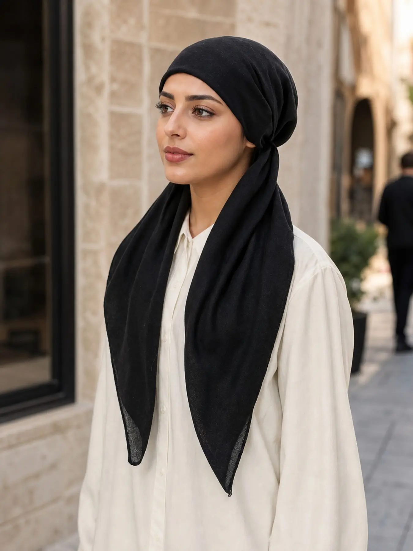 Women's Solid Color Instant Hijab, Elegant Minimalist Breathable Comfortable Hijab, Fashionable Soft Hijab for Women & Girls